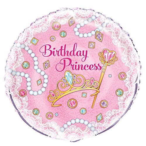 Folien-Geburtstags-Luftballon - 45 cm -"Happy Princess" - Rosa von Unique