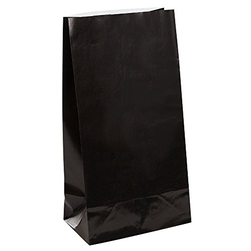 Partytaschen aus Papier - Schwarz - 12er-Pack von Unique Party