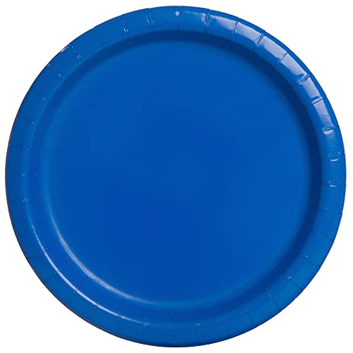 Unique 31474EU Umweltfreundliche Pappteller-18 cm-Königsblau Farbe-Packung mit 20 Stück, Einfarbig, Royal Blue, Pack of 20 von Unique