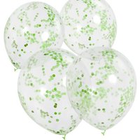 Konfetti-Ballons, grün, 6 Stk, 30cm von Unique Party