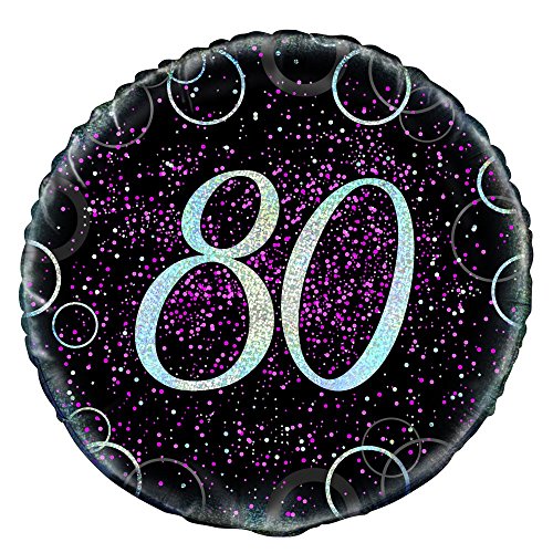 Unique Party 55800 45,7 cm Glitz Pink Folie 80. Geburtstag Ballon von Unique Party