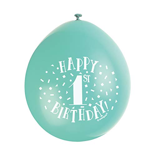 Latex-Luftballons zum 1. Geburtstag - 23 cm - Verschiedene Farben - 10er-Pack von Unique