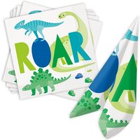 Dinosaurier Servietten im 16er Pack, 33cm x 33cm von Unique