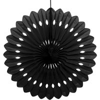 Fächerblume schwarz mit langem Klebepad und Schnur, 40 cm, 1 Stück von Unique