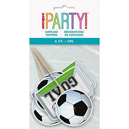 Fussball-Party-Kuchentopper - 6er-Packung von Unique