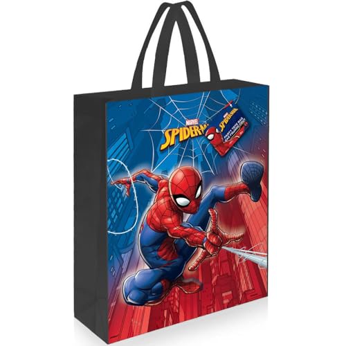 Große Partytasche aus Kunststoff - Spiderman Party - 33cm x 28cm von Unique