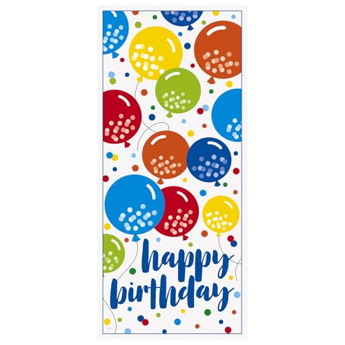 Luftballon-Cheer, lebendiges "Happy Birthday"-Türposter (20 x 28 cm), mehrfarbig und Unique Feier-Dekoration, perfekt für Zuhause und Party, 1 Stück von Unique