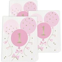 Papier-Tütchen zum 1. Geburtstag in rosa, mit Sticker zum Verschließen, 8 Stk. von Unique