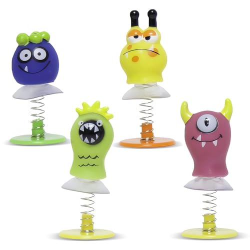 Partygeschenke - Süße Monster Feder-Pop-Ups - 4er-Tüte von Unique