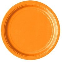 Partyteller in Orange, Einwegteller aus Pappe im 8er Pack, 18 cm von Unique