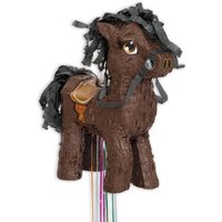 Pferdchen Zugpinata, 42cm,12 Bänder von Unique