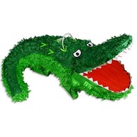 Pinata zum Schlagen Grüner Alligator, offenes Maul, 23x53x23cm von Unique