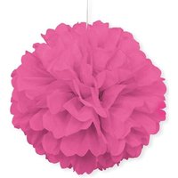 Puffball in Rosa mit Band, 40 cm, rosafarbener Pompom als Hängedeko von Unique