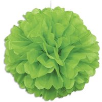 Puffball limettengrün Papier 40 cm, grüner Pompom als Hängedeko von Unique