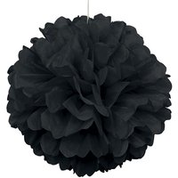 Puffball schwarz Papier 40cm, 1Stk. als Hängedeko für Ihre Party von Unique