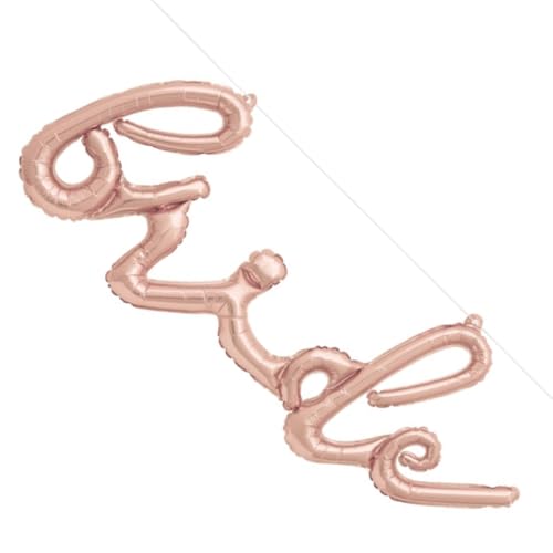 Unique 11086 Buchstaben-Ballon-Banner-Set – „Bride“ – Farbe Roségold (1 Stück), Rose Gold von Unique