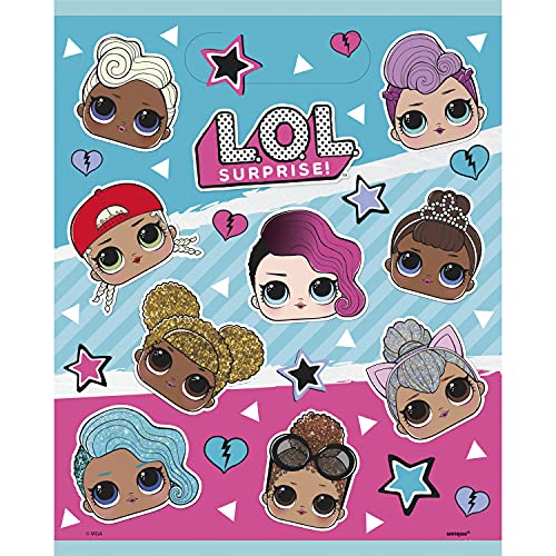 Unique 23803 LOL Surprise Partytüten Party-8er-Pack, Cartoon, Multicolour, 8 Count (Pack of 1) von Unique