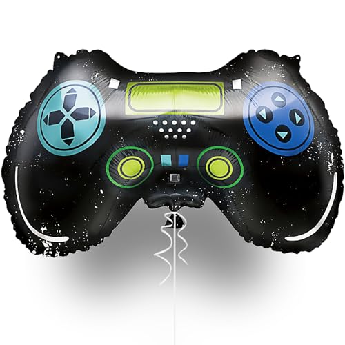 Unique 25216 - Riesiger Folien-Gamecontroller-Ballon - 58 cm - Gamer-Geburtstag - 1 Stück (1 Packung) von Unique