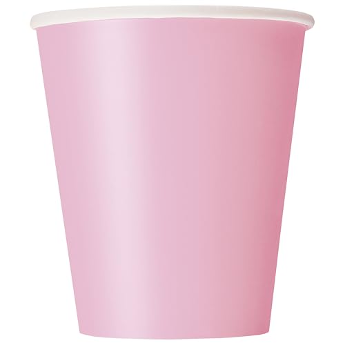 Unique 30883EU Plastikfreie Papierbecher – 266 ml – Farbe Hellrosa – 14 (1 Stück), Light Pink von Unique