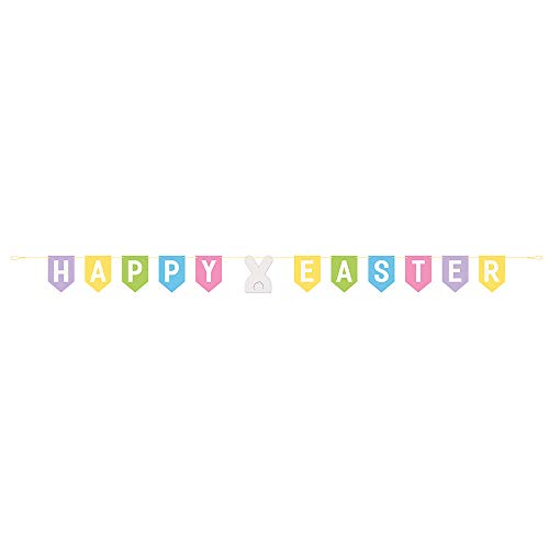 Unique 61737 Banner Happy Easter mit Gingham-Muster, 2,1 m, multi, 213 m von Unique Party