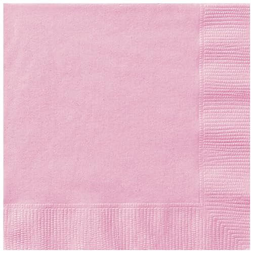 Unique 80071 - Papierservietten – 13 cm – Hellrosa Farbe – 20 Stück (1 Stück), Light Pink von Unique