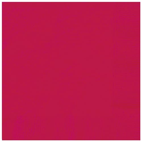 Unique 80412 - Papierservietten – 16,5 cm – Rote Farbe – 50 Stück (1 Stück) von Unique