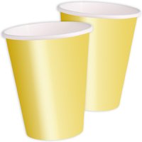 goldene Pappbecher 8er Pack, 270ml, einfarbige Partybecher für Vieles von Unique