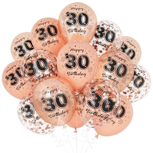 Unisun 30. Geburtstag Luftballons, 30 Jahre Geburtstag Dekorationen für Frauen Mädchen, Happy Birthday Rose Gold 30 Jahrestag Ballons Deko für Geburtstag Party Supplies von Unisun