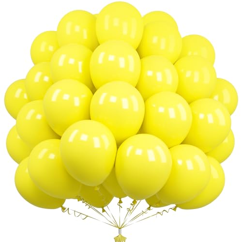 Unisun Gelbe Luftballons, 50 Stück 12 Zoll Matt Gelbe Luftballons, Gelbe Luftballons Für Frauen Mädchen Geburtstagsfeier Sonnenblume Honigbiene Popcorn Zitrone Thema Weihnachten Jahrestag Dekorationen von Unisun