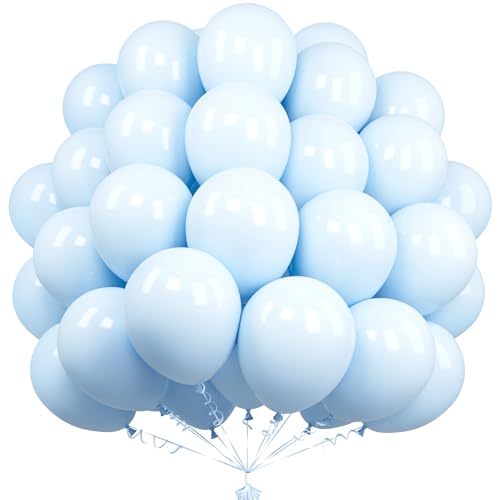 Unisun Pastell Blaue Luftballons, 50 Stück 12Zoll Macaron Blaue Luftballons, Blau Luftballons Für Männer Jungen Geburtstagsfeier Babyparty Hochzeit Geschlechtsoffenbarung Abschlussfeier Jahrestag Deko von Unisun