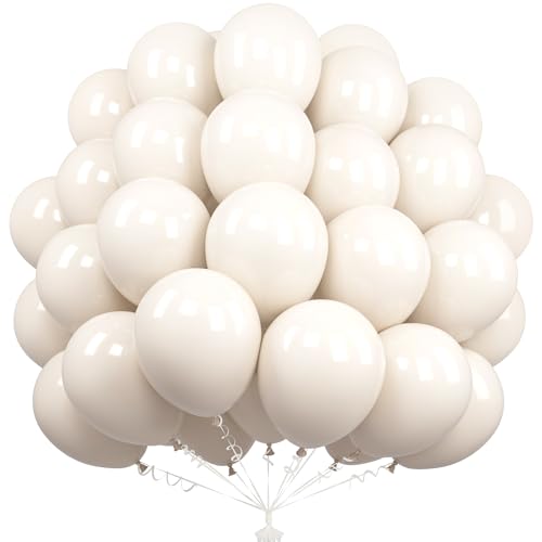 Unisun Sandweiße Luftballons, 50 Stück 12 Zoll Sandweiße Luftballons, Beige Luftballons Für Frauen Männer Jungen Geburtstagsfeier Brautparty Hochzeit Abschlussfeier Jubiläum Festival Dekorationen von Unisun