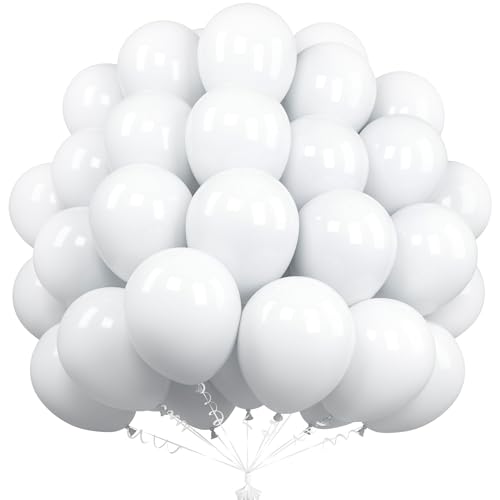 Unisun Weiße Luftballons, 50 Stück 12Zoll Weiße Luftballons, Weiße Luftballons Für Jungen Mädchen Geburtstagsfeier Brautparty Hochzeit Junggesellinnenabschied Neujahr Abschluss Festival Jahrestag Deko von Unisun