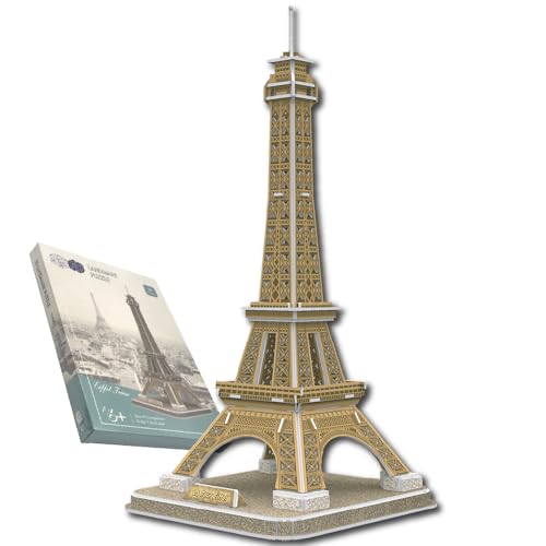 Universal Castle 3D Puzzles Große Architektur Spaß DIY Gebäude Modell Craft Kit Bildung Spielzeug Erwachsene und Kinder Home Decoration Geschenk (Eiffel Tower 36 Pieces) von Universal Castle