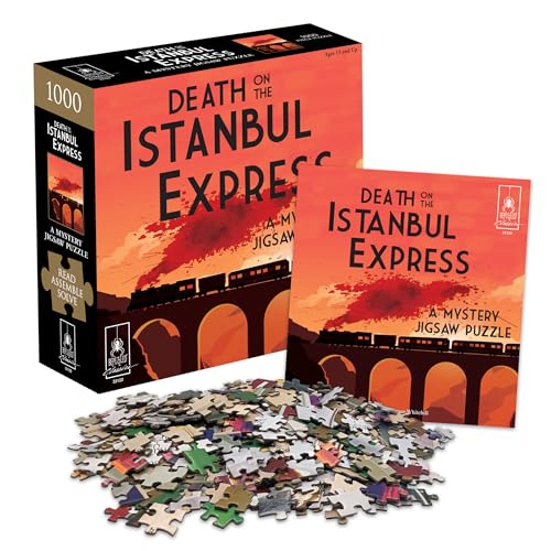 University Games 33122 The Orient Express 1000 Teile Murder Mystery Puzzle, Orange, Einheitsgröße von Murder Mystery Party