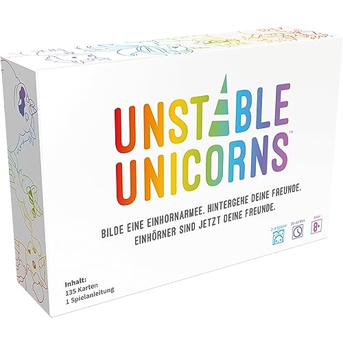 Unstable Games, Unstable Unicorns, Grundspiel, Partyspiel, Kartenspiel, 2-8 Spieler, Ab 8+ Jahren, 45+ Minuten, Deutsch, Mehrfarbig, Bunt von Asmodee