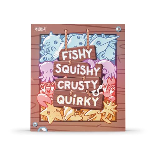 Unstable Games Fishy Squishy Crusty Quirky Base Game – Wettbewerbsfähiges Angelkartenspiel für Kinder, Jugendliche, Erwachsene – 2–6 Spieler, ab 7 Jahren von Unstable Games