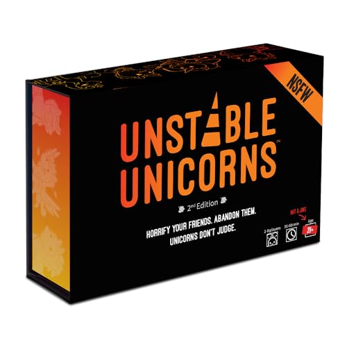 Unstable Unicorns TEE4371UUBSG1 Einhörner NSFW Base Game-EN, weiß/schwarz, One Size von Unstable Games