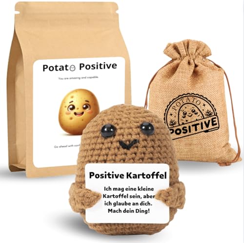 Uonel INDUSTRY Positive Kartoffel Positive Potato (besonderes Geschenkpaket) Kreative Strickwolle Kartoffel Puppe - Kleine Umarmung Glücksbringer - Mutmacher Geschenk -Gute Besserung Geschenk von Uonel INDUSTRY