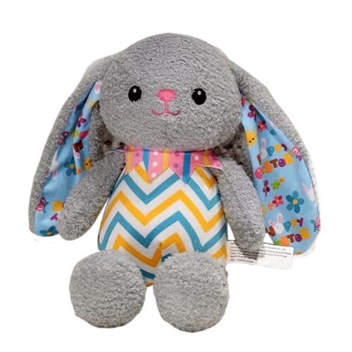 Bunny Plush Toy, Cute Stuffed Animal, Handmade Easter Rabbit Plush, Huggable Striped Design for Kids, and Toddler Holiday Decoration, 11.81x7.87 Inches von Uonguon