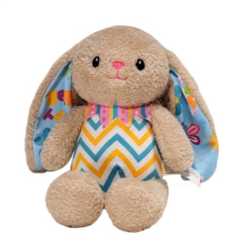 Bunny Plush Toy, Cute Stuffed Animal, Handmade Easter Rabbit Plush, Huggable Striped Design for Kids, and Toddler Holiday Decoration, 11.81x7.87 Inches von Uonguon