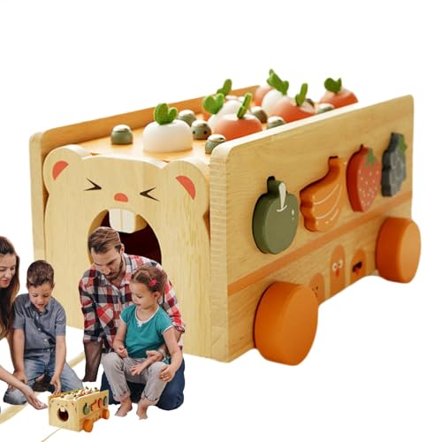 Carrot Harvest Wooden Puzzle, Educational Shape Sorting Matching Game, Fun Toy for Kids, Girls, Family, Friends, Develop Cognitive Skills and Shape Recognition with Matching Puzzle for Entertainment von Uonguon