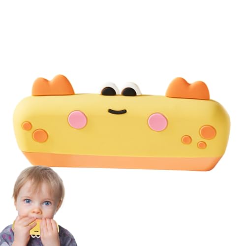 Cartoon Harmonica, Portable Music Toy Early Education, Breath Control Training, Washable Toddler Blow Instrument for Dorm, Travel and School, 6.69x2.36 inches von Uonguon