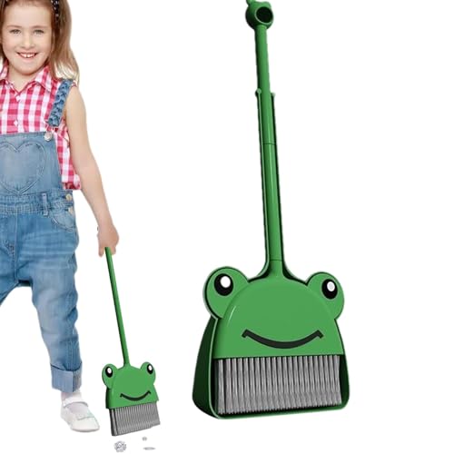 Children's Small Broom Set, Frog Dustpan Cleaning Set, Toddler Cleaning Tools, Preschooler Housekeeping Helper, Kids Cleaning Accessories, Lightweight Cleaning Set, von Uonguon