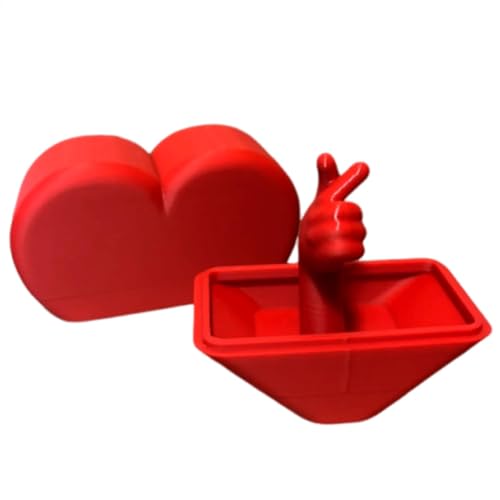 Fun Finger Box, Prank Heart Shaped Hand Box, Portable Finger in Ring Box for Proposals, Spoof Engagement Joke Box, Funny Hand Prop Box, Engagement Surprise Prank for Couples von Uonguon