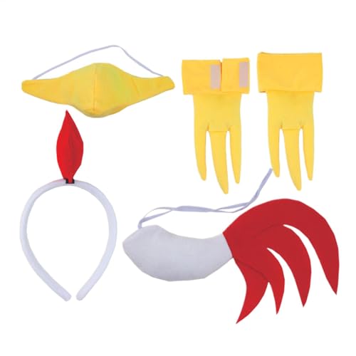 Huhn Tierkostüm, Küken Kinderkostüm, Tierkostüm für Kinder, Ostern Tier Kostüm Set, Huhn Kostüm Zubehör, Tierkostüm Stirnband, Schwanz Kostüm Set von Uonguon