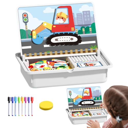 Magnetic Puzzle Game, Preschool Educational Activity, 12.61x9.85x3.15 Inches Double Sided Matching Toy, Magnetic Face Dress Up Set, Ideal for Kindergarten, Nursery, School, Vacation Magnetic Puzzle Game, Preschool Educational Activity, 12.61x9.85x3.15 Inches Double Sided Matching Toy, Magnetic Face Dress Up Set, Ideal for Kindergarten, Nursery, School, Vacation von Uonguon
