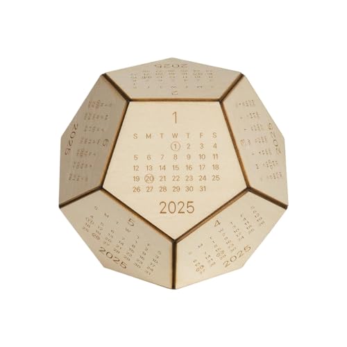 Monatskalender aus , 12-seitiger Dodekaederplaner 2025, ästhetischer Schreibtischkalender, einzigartige Würfelwürfel für Neujahrs- und Urlaubsplanung, 10 x 10 x 10 cm von Uonguon