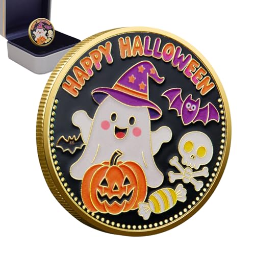 Münzen Halloween, Ghost sammelbare Gedenkmünze für Enthusiasten, Vintage Decorative Souvenir mit gruseligem Design, Sammlergeschenk für Home Tischschränke Party Urlaub Münzen Halloween, Ghost sammelbare Gedenkmünze für Enthusiasten, Vintage Decorative Souvenir mit gruseligem Design, Sammlergeschenk für Home Tischschränke Party Urlaub von Uonguon