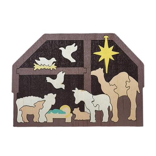 Nativity Jigsaw Puzzles | | Wooden Christmas Puzzle of Nativity Scene | Holiday Decoration Sculpture for Home for Adults, Kids, and Children von Uonguon