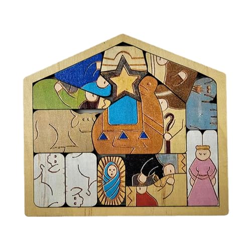 Nativity Jigsaw Puzzles | | Wooden Christmas Puzzle of Nativity Scene | Holiday Decoration Sculpture for Home for Adults, Kids, and Children von Uonguon